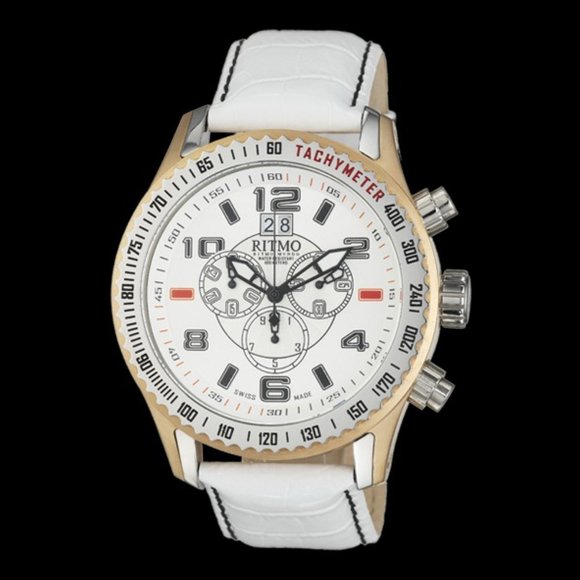 Ritmo Mundo Men's 232 White Extreme Quartz Chronograph Watch - Picture 1 of 6